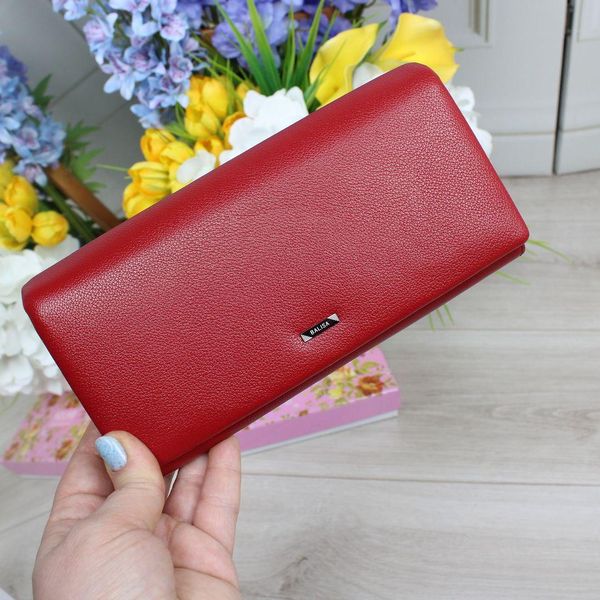 Жіночий шкіряний гаманець на магниті К200 червоний фото