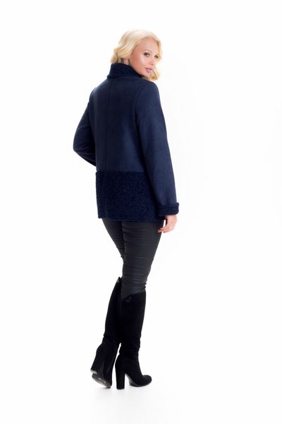 Ультрамодная женская куртка дубленка Д/1 синий фото