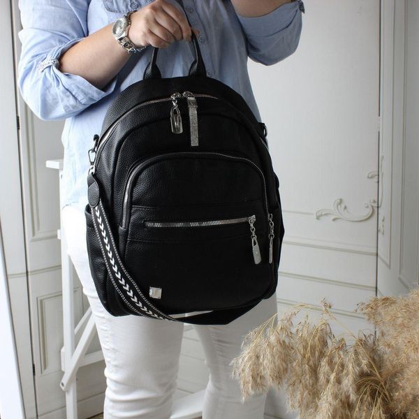 Стильний та місткий рюкзак з екошкіри Д627 фото
