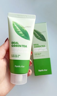 Пілінг-гель для обличчя FarmStay Real Green Tea Deep Clear Peeling Gel з екстрактом зеленого чаю, 100 мл П чай фото