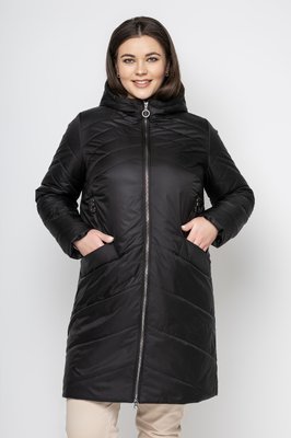 Красивая демисезонная куртка больших размеров в черном цвете 130 черный фото