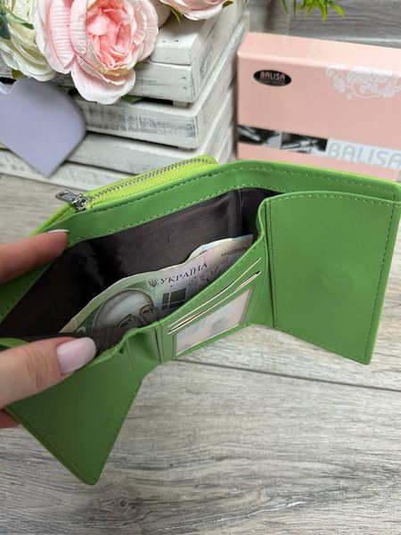 Жіночий гаманець з екошкіри 107 салатовий фото