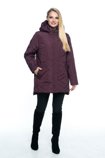 Женская демисезонная куртка большие размеры батал 104 марсал фото